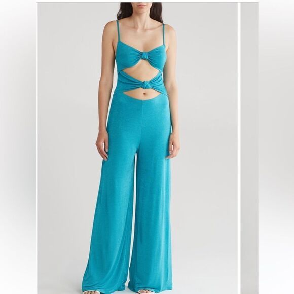 Topshop Cutout Sleeveless Wide Leg Jumpsuit NWT - Picture 1 of 4